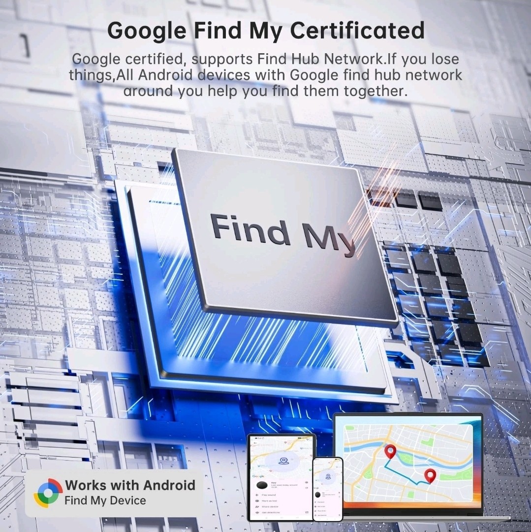 Loshall Smart Bluetooth Finder Tag- Works w/ Android / Google Find Device Black