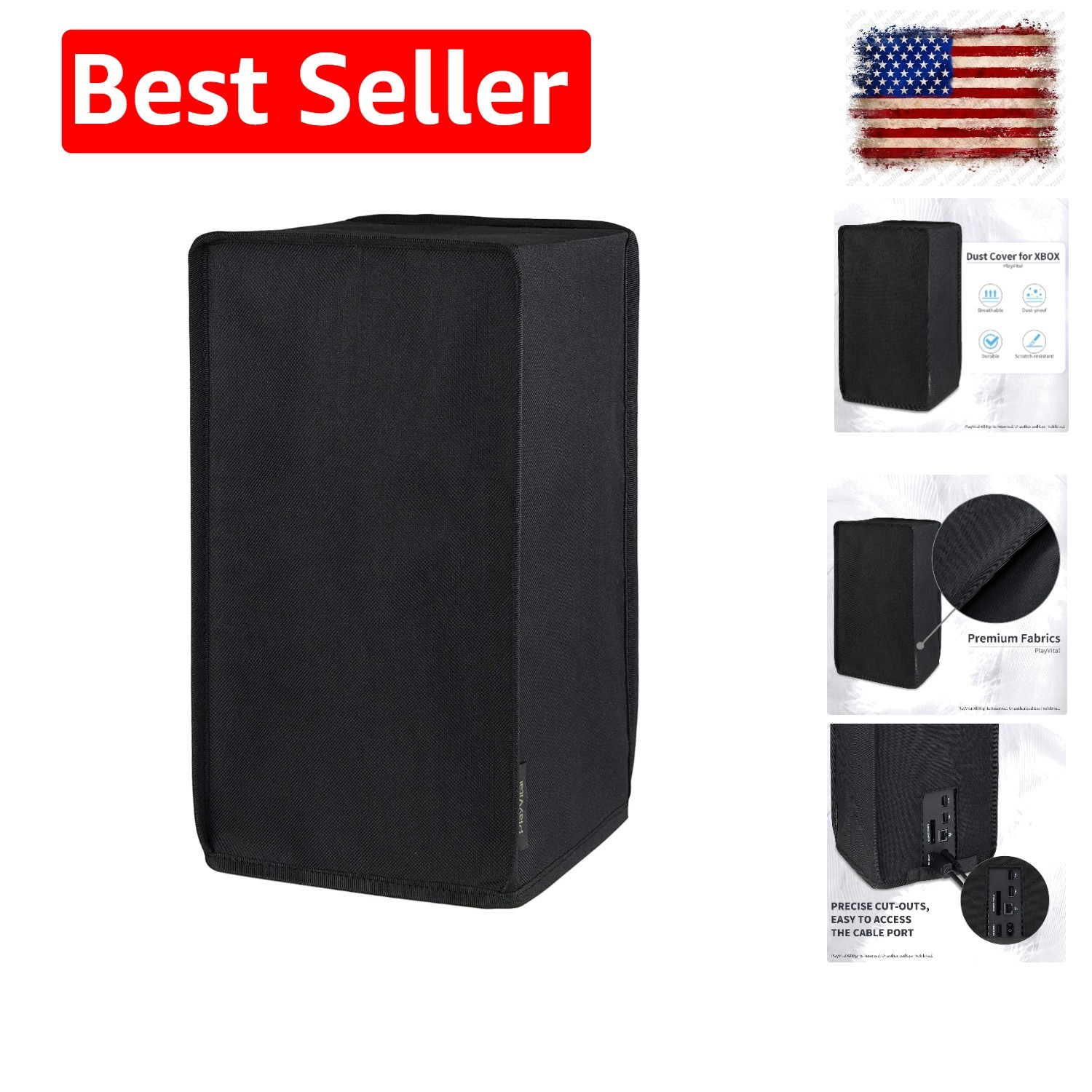 Black Nylon Dust Cover for Xbox Series X Console, Soft Neat Lining Dust Guard...