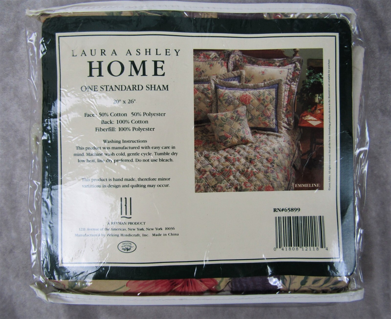 Vintage Laura Ashley Emmeline Pattern Standard Pillow Sham NIP New