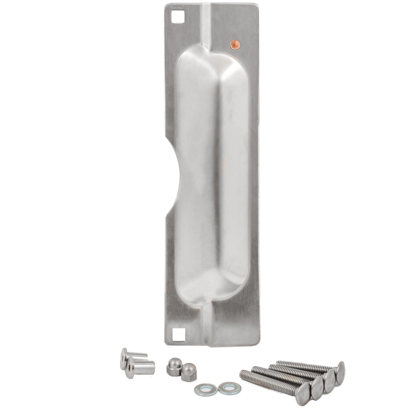 Latch Bolt Protector with Security Pin, 3" x 11", Satin Stainless Steel by Stone