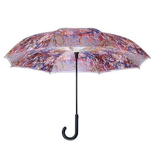 Monet Agapanthus Reverse Close Stick Umbrella