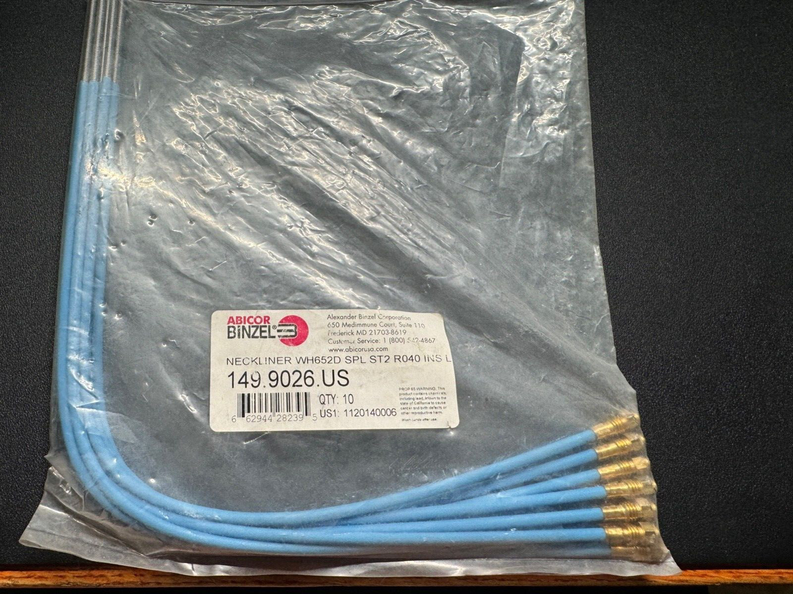 BAG OF 10 NEW ABICOR BINZEL 149.9026.US  NECKLINER WH652 SPL ST2 R040 INS L
