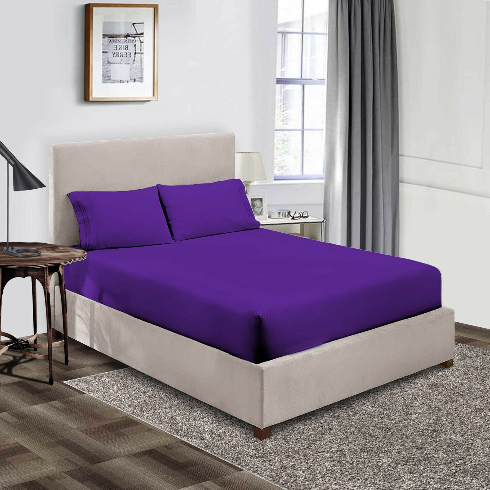 US Choice Bedding Collection 800 Thread Count Egyptian Cotton Purple Solid