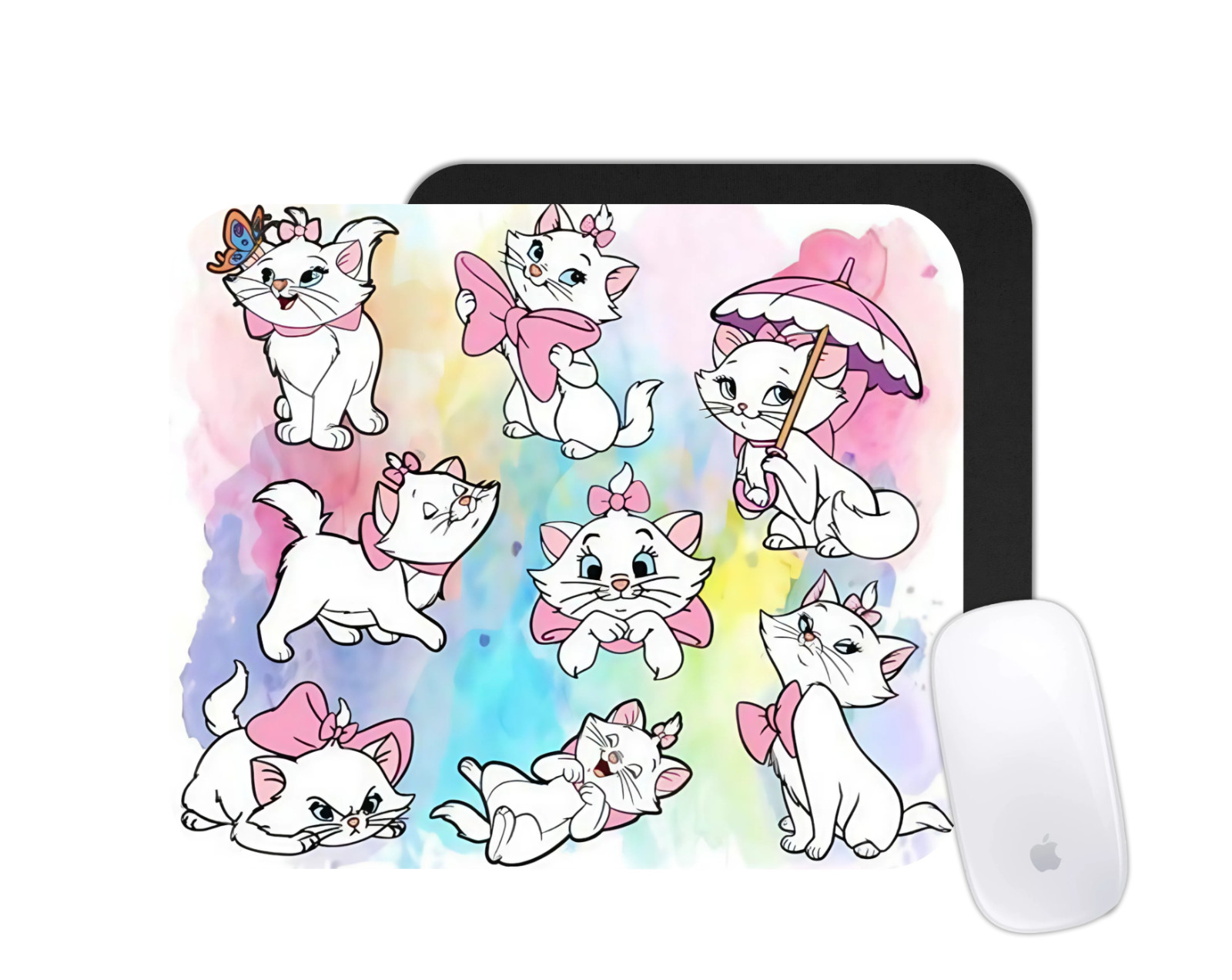 Marie Cat Mouse Pad | Cute Cartoon Desk Mat | Custom Animal Gift
