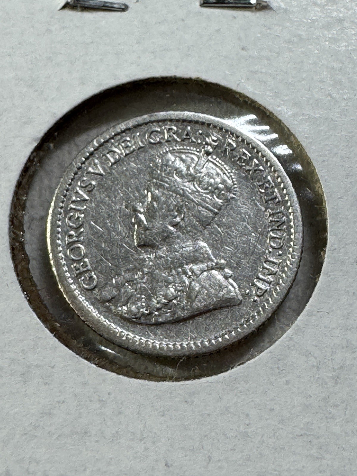 1915 Canada 5 Cents Silver Coin Cleaned
