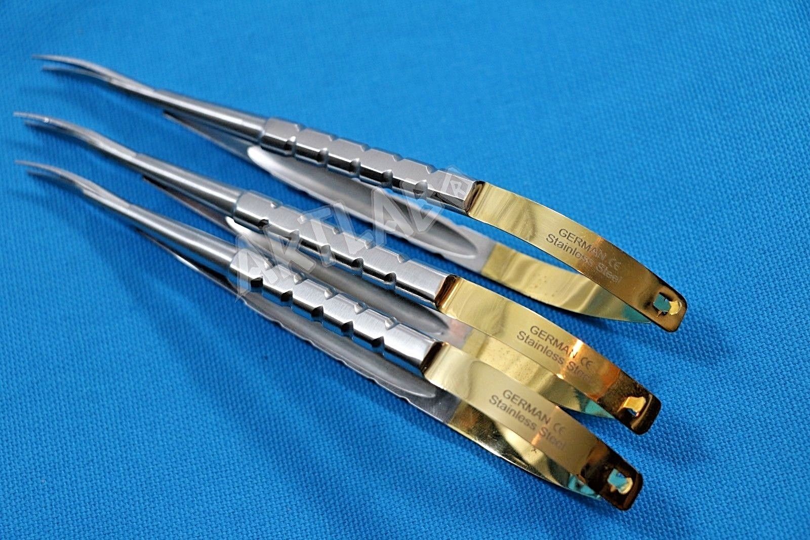 3 GERMAN CASTROVIEJO MICRO SURGERY SCISSORS 6" CVD OPHTHALMOLOGY DENTAL SURGICAL