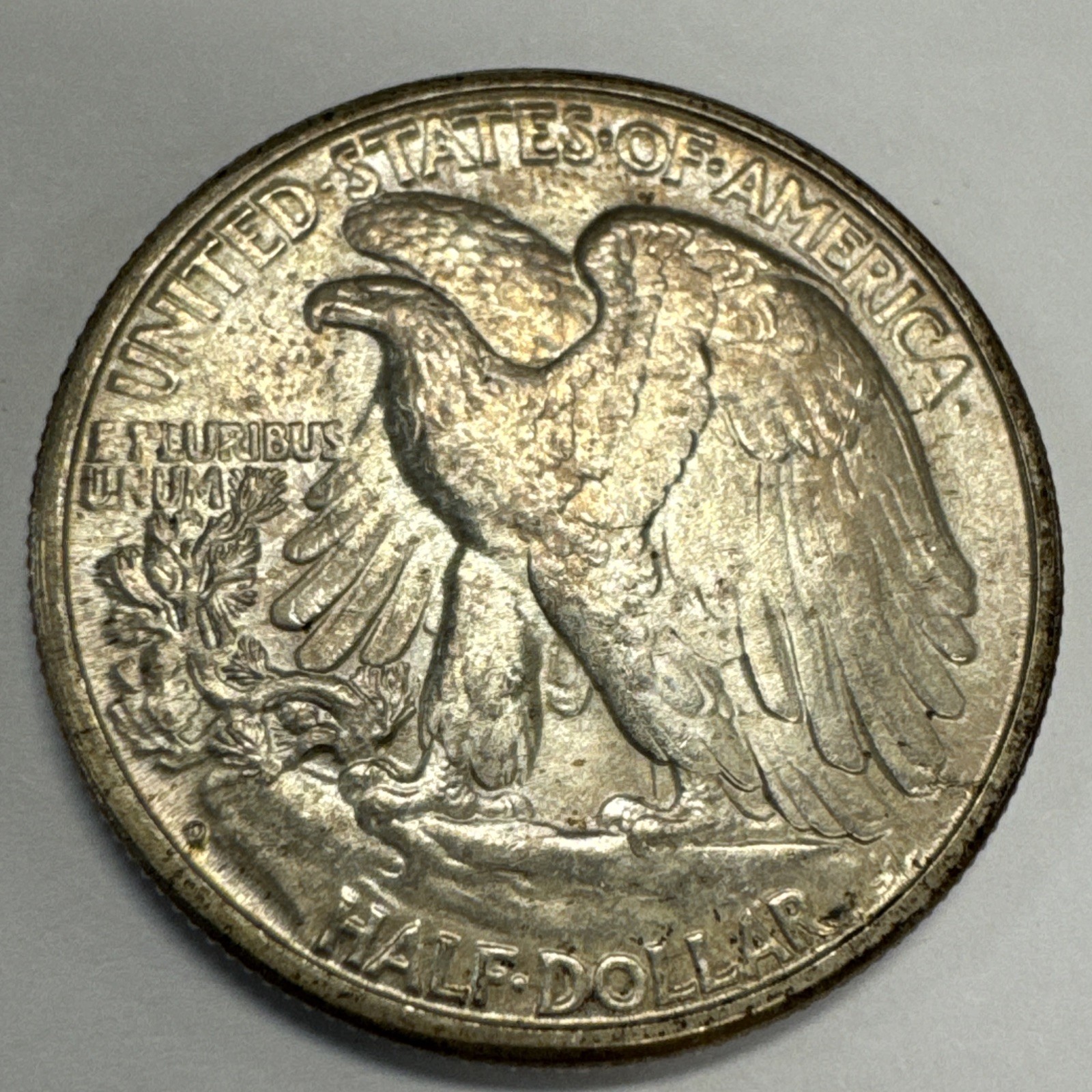 1947-D Walking Liberty Half Dollar Uncirculated-Toned