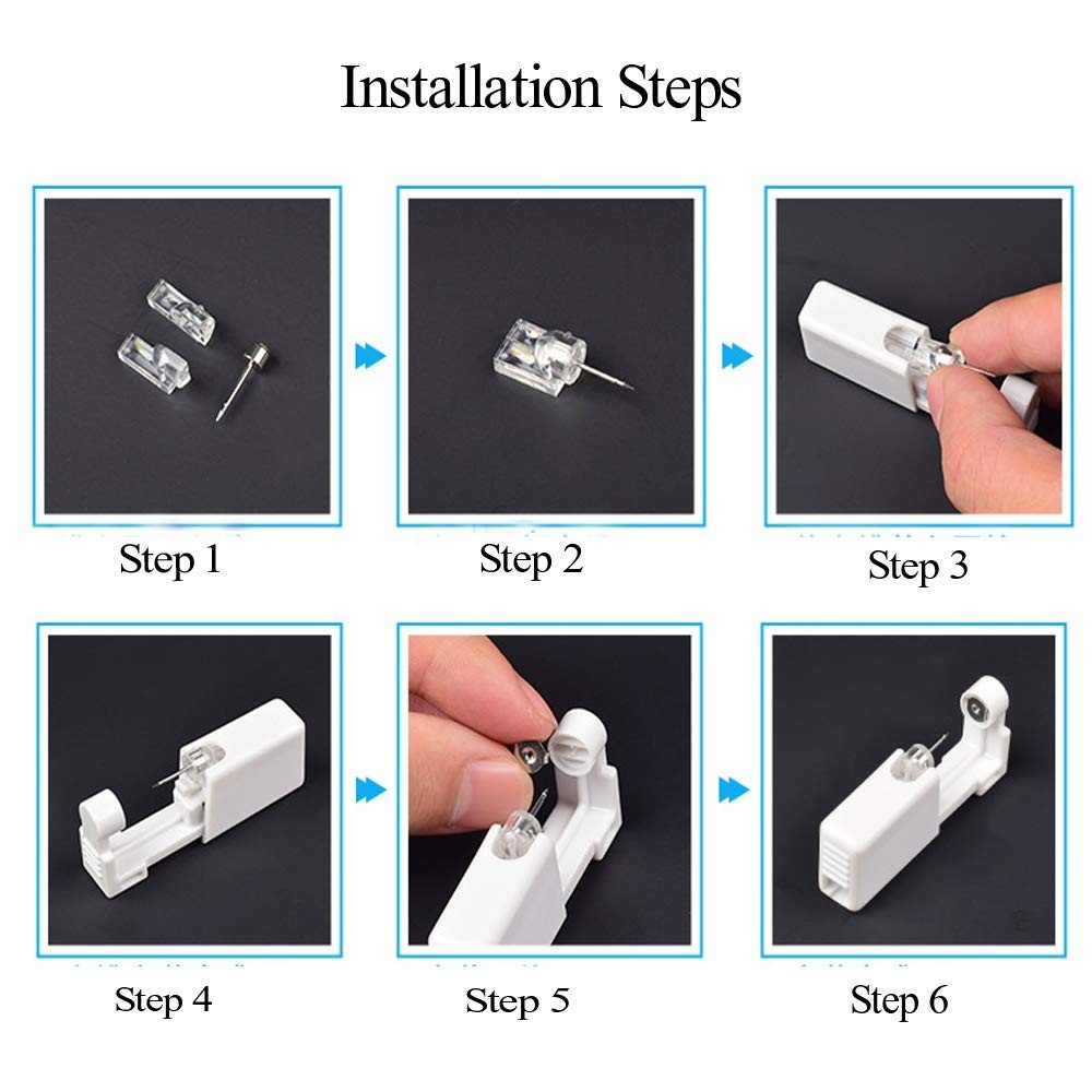 Modern 2 Pack Ear Piercing Gun with 3mm Silver Studs - Safe & Convenient
