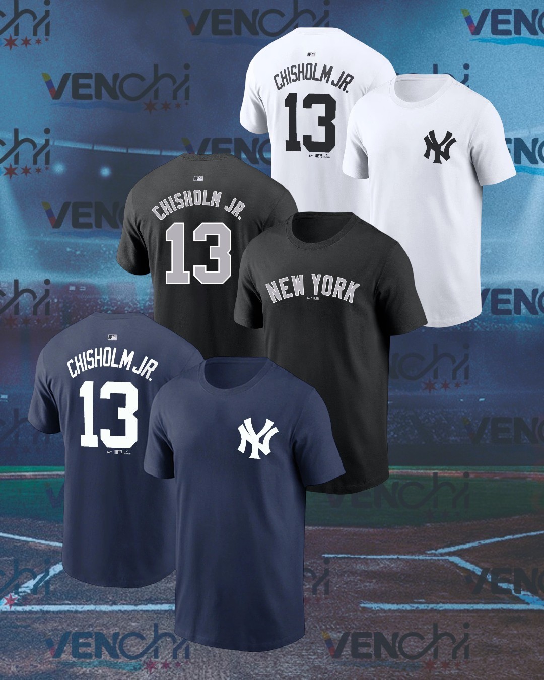 Jazz Chisholm Jr. #13 New York Yankees Team Name & Number Player SHIRT UNISEX
