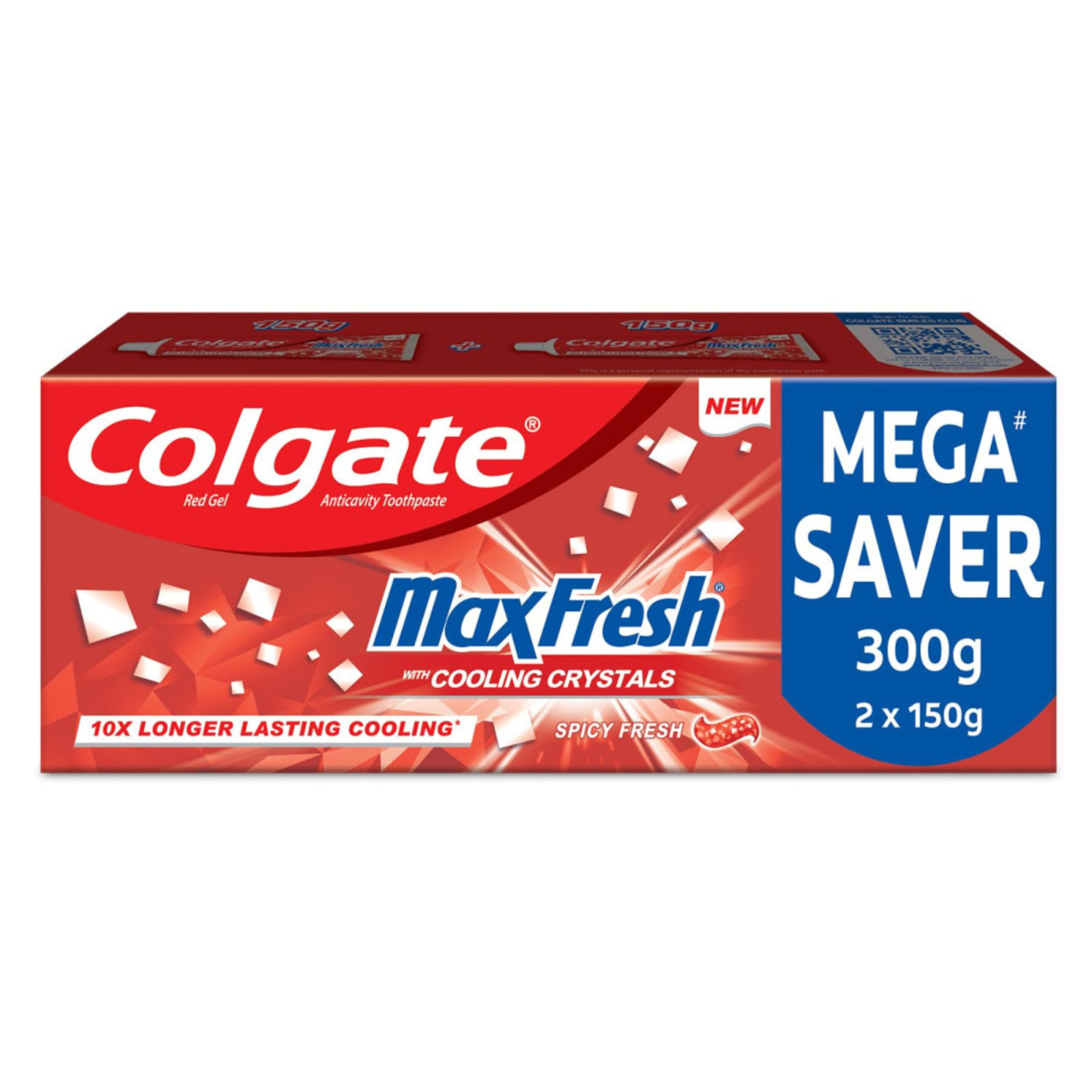 Colgate Max Fresh Toothpaste Red Gel Cooling Crystals 5.3oz/150g Each Value Pack