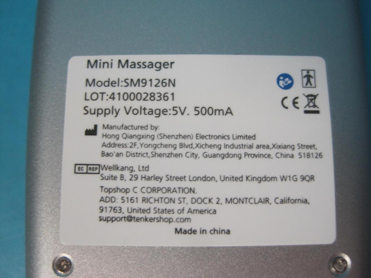 TENKER NURSAL TENS UNIT MASSAGER MODEL SM9126N RECHARGEABLE PAIN RELIEF DEVICE