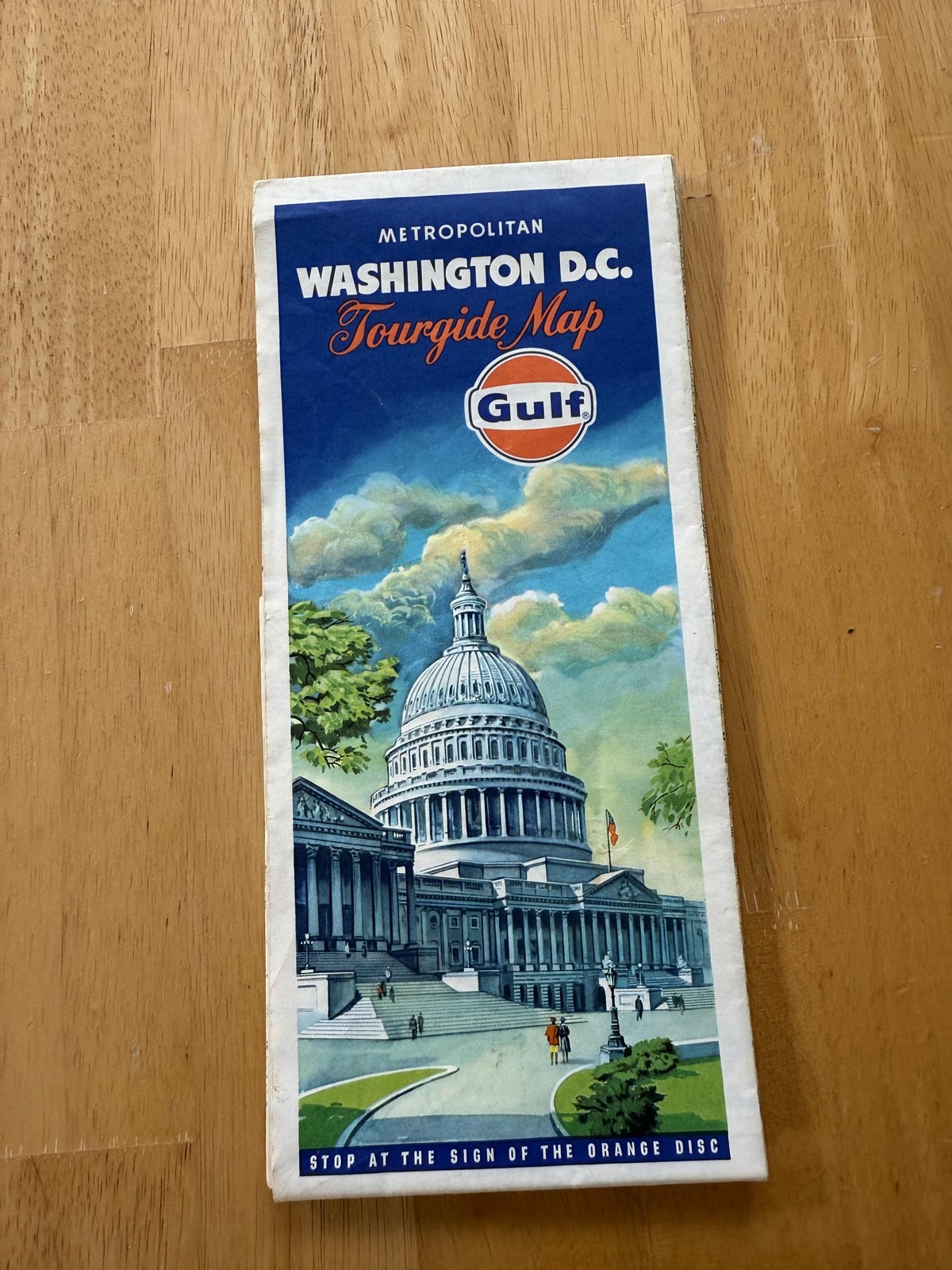 Vintage Gulf Metropolitan Washington DC Tourgide Street Road Map Folded Brochure