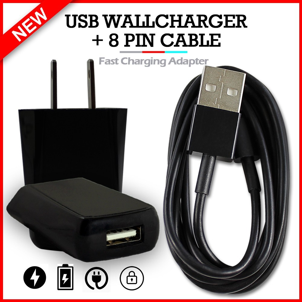 USB Wall Charger Block Fast Charging Cable For iPhone 5 7 8 X XR XS 11 12 13 14
