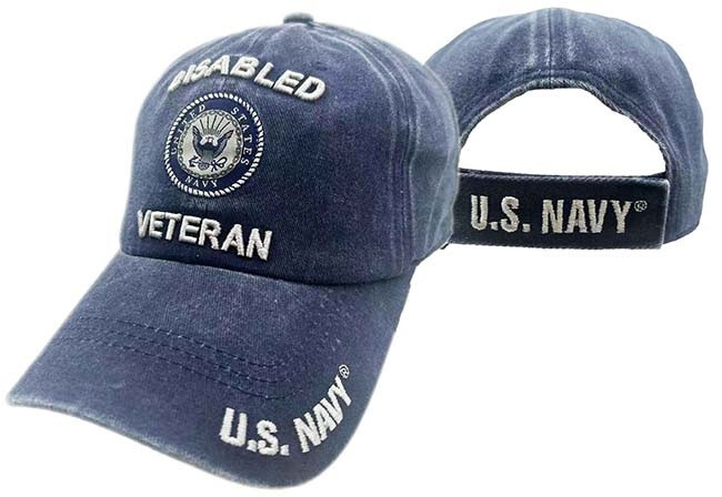 US Navy DISABLED VETERAN BLUE SUBDUED Emblem Military HAT CAP LICENSED