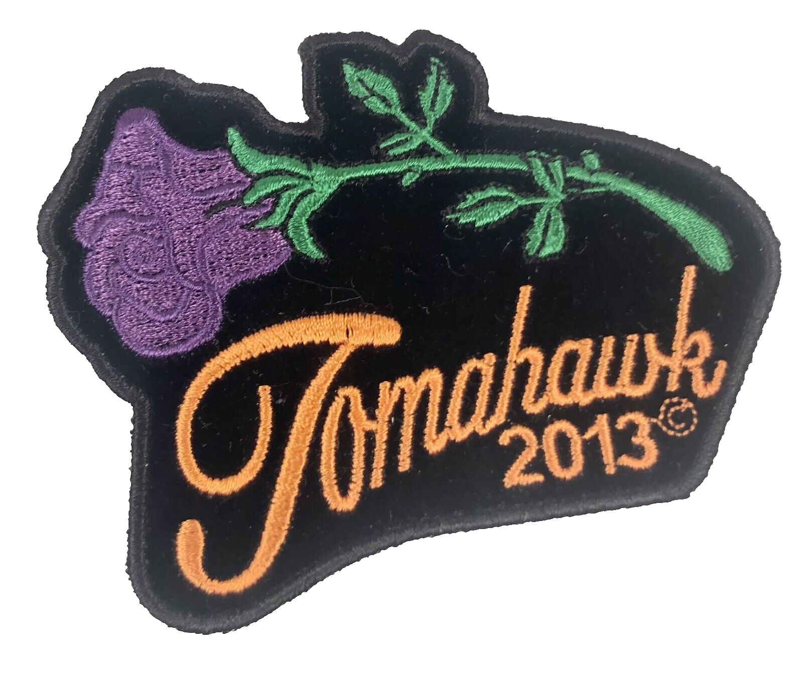 Tomahawk Wisconsin 2013 Motorcycle Biker Patch Iron/Sew On Rose 3.6” x 2.75”