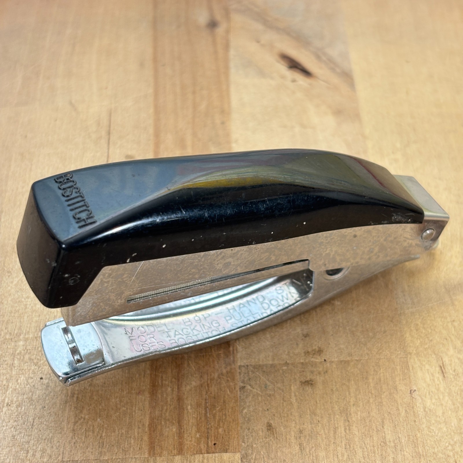 Vintage Bostitch Black & Chrome Stapling Plier B9P Made In Japan Stapler