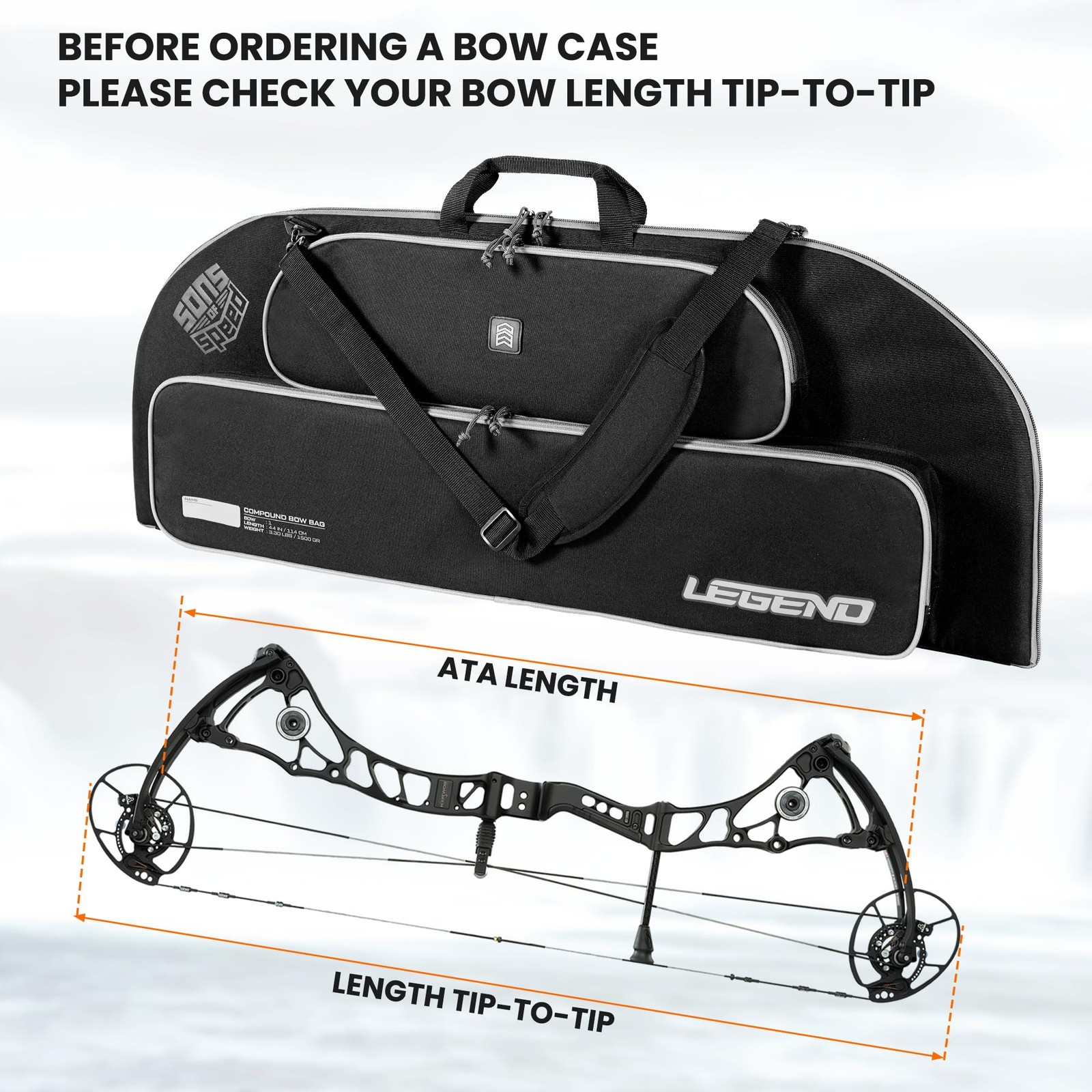 Bowarmor Soft Compound Bow Case - Lightweight Youth Bow Bag, Archery Case with