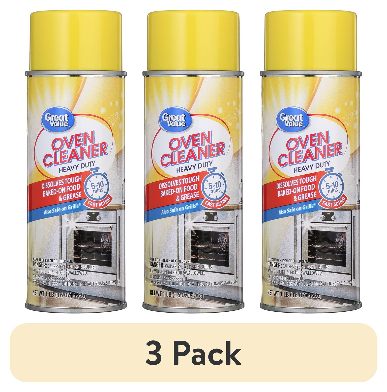 (3 pack) Great Value Oven Cleaner Heavy Duty, 16 oz