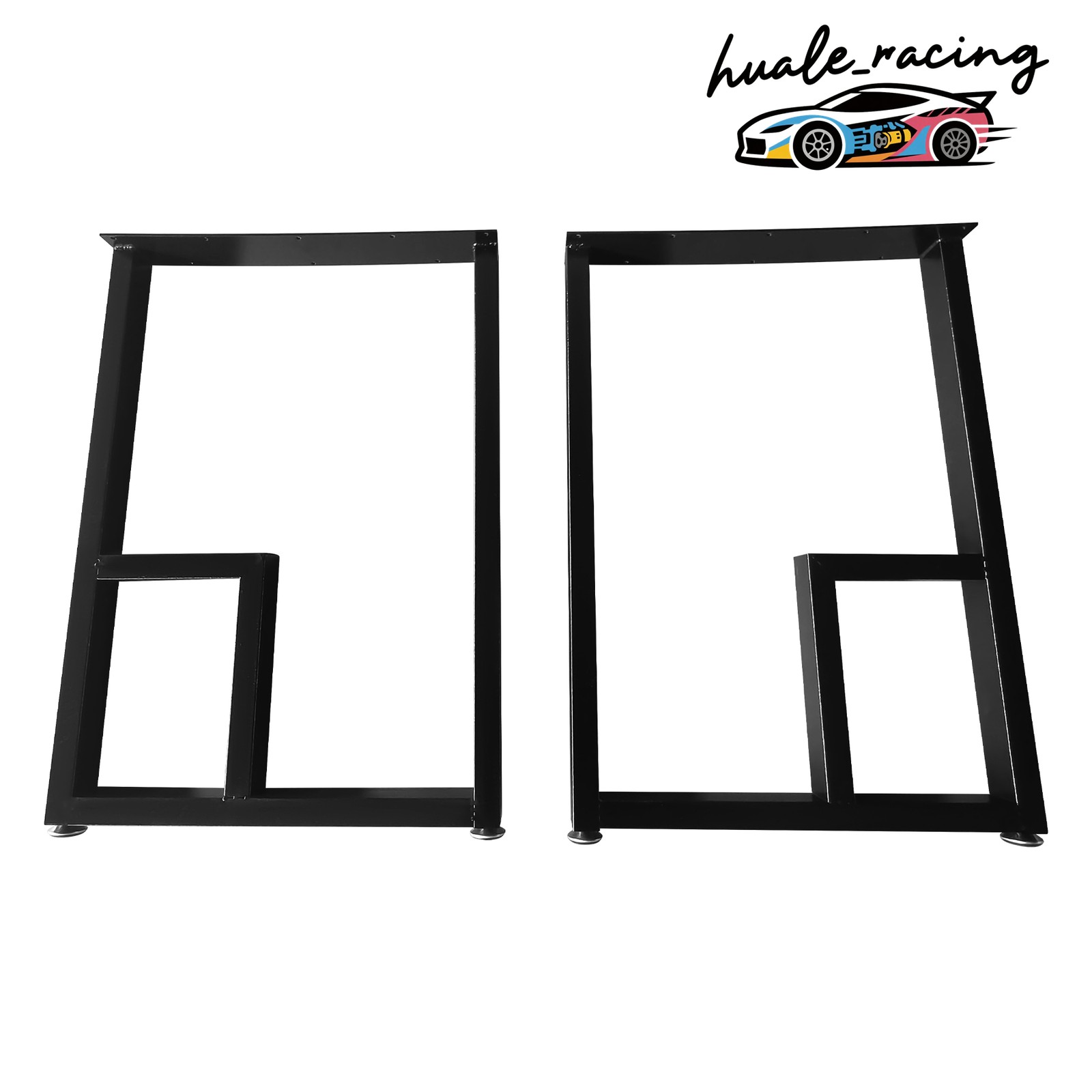 2p Metal Table Legs Furniture Legs Square Reinforced With Foot Pads 20*2*28 In