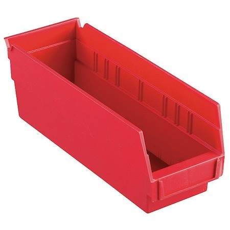 Akro-Mils 30120Red Shelf Storage Bin, Plastic, 4-1/8 In W X 4 In H X 11-5/8 In