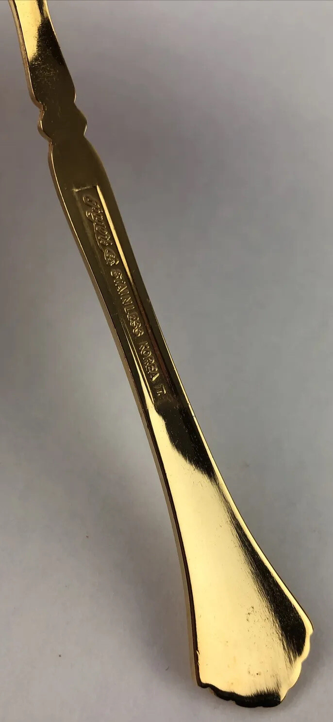 Stanley Roberts PAVILION Gold Electroplate Flatware 4 Teaspoons Spoon Silverware