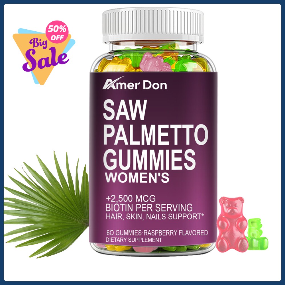 Saw Palmetto Gummies 2500mg - Premium Prostate Health Support Supplement 60/120x