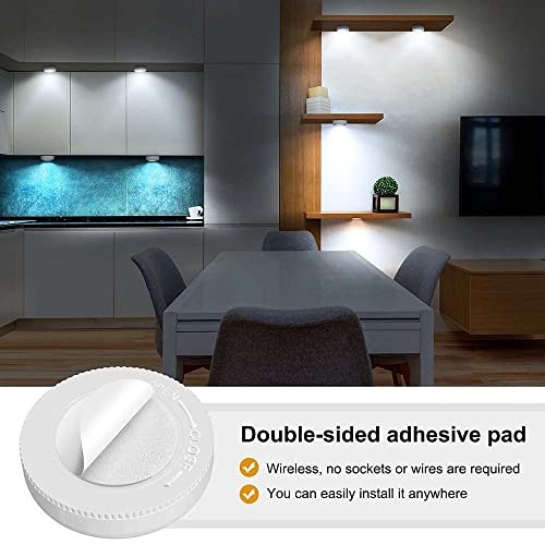LED Puck Lights, Tap Light Battery Operated Push Button Light Stick Up 8-Pack