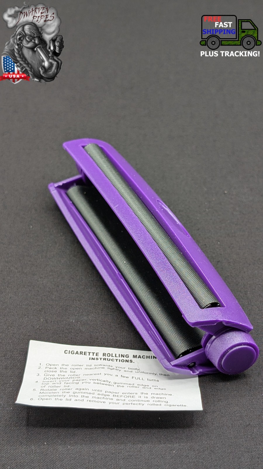 110mm Rolling Machine Roll Your Own Cigarette Paper Hand Roller Purple