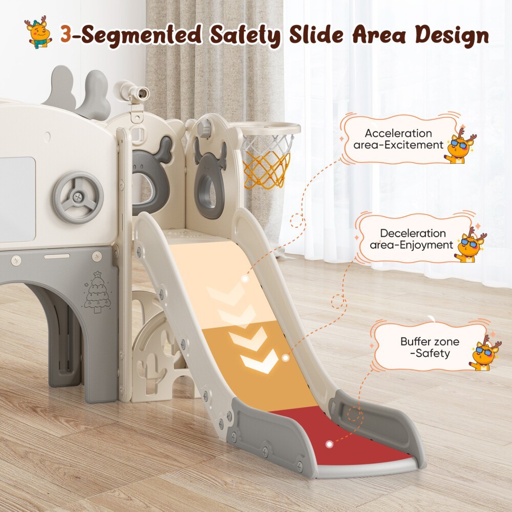 Kids Slide and Drawing Set,10in1 Toddler Slide Climber Indoor Outdoor Playground