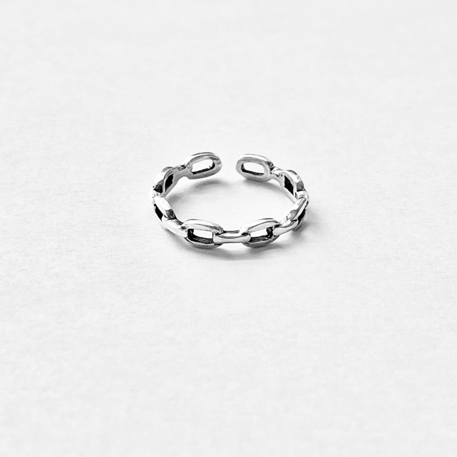 Sterling Silver Round Link Toe Ring, Silver Rings, Chain Links, Silver Band