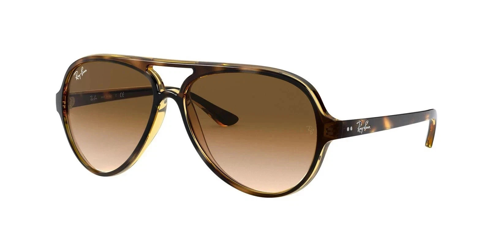 Ray-Ban Cats 5000 Gradient Lens Gloss Tortoise Frame Sunglasses RB4125 710/51 59