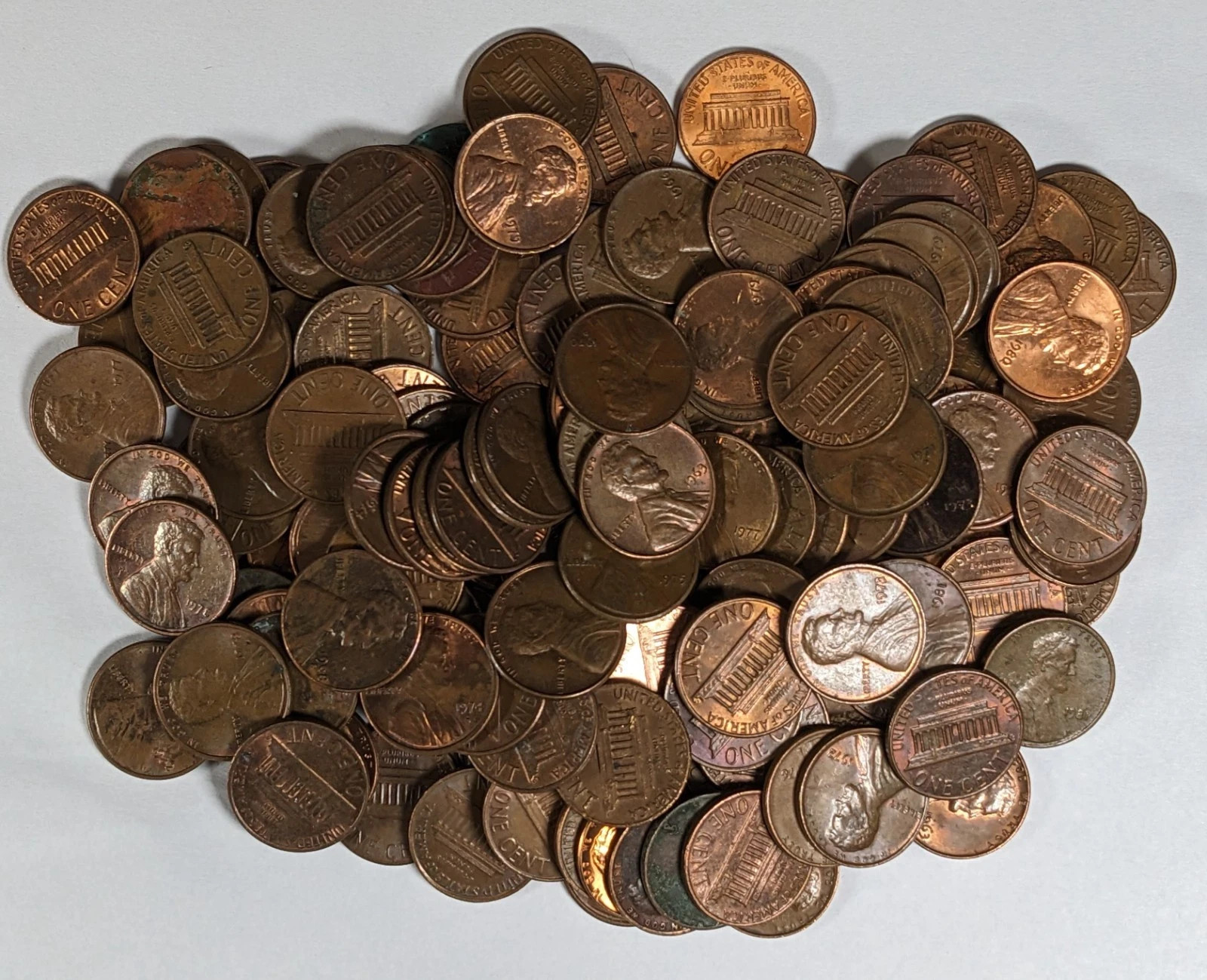 1958 to 1982 Lincoln Head Copper Pennies Approximately One Pound