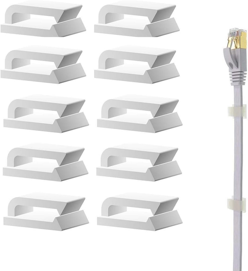 Coopache Ethernet Cable Clips Adhesive, Wire Holder, Self creamy white