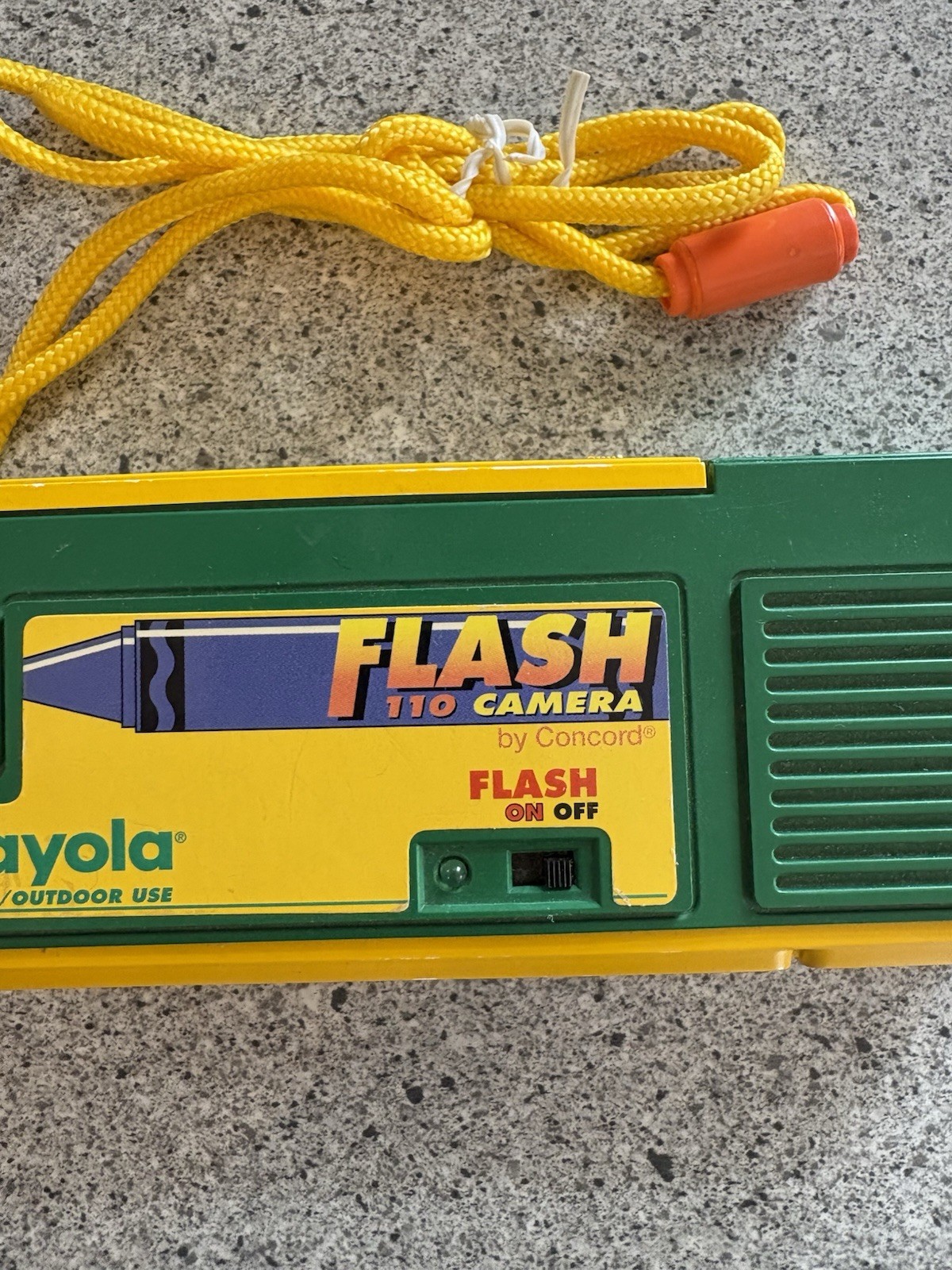 Crayola Indoor/Outdoor Use Flash 110 Camera Untested by Concord w/ Lanyard