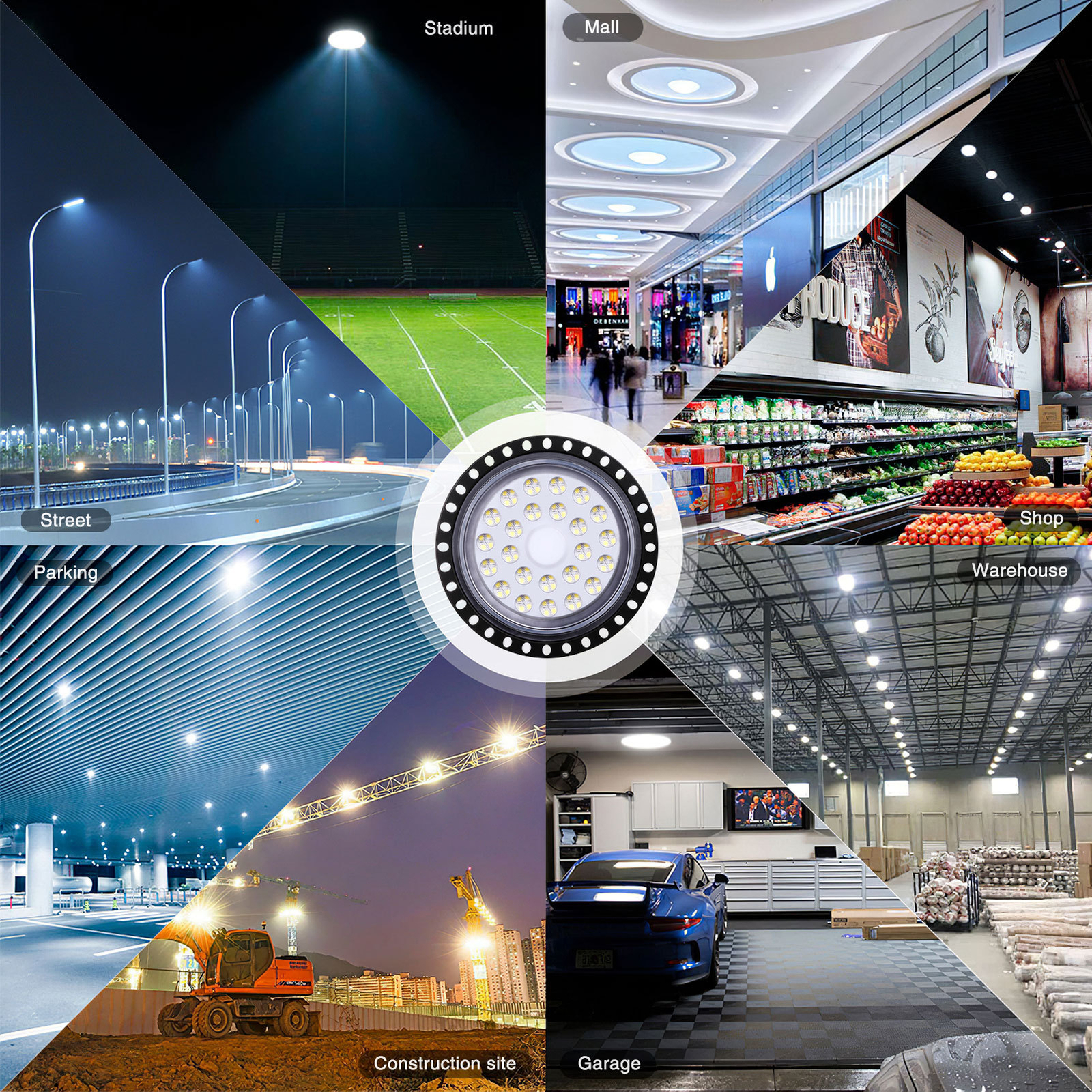 1 Pack 200W UFO LED High Bay Lights Daylight Garage Shop Area Light Lighting