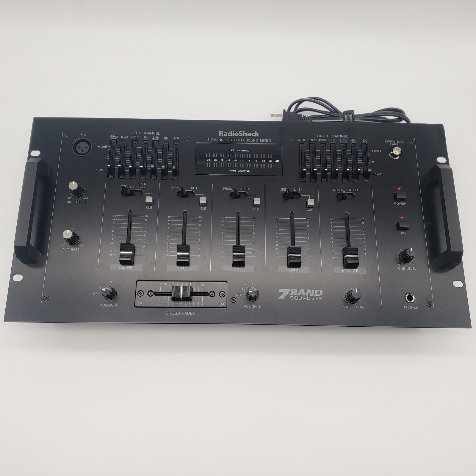 Radio Shack 7 Band Equalizer 3 Channel Stereo Sound Mixer 32-3012 Tested/Working