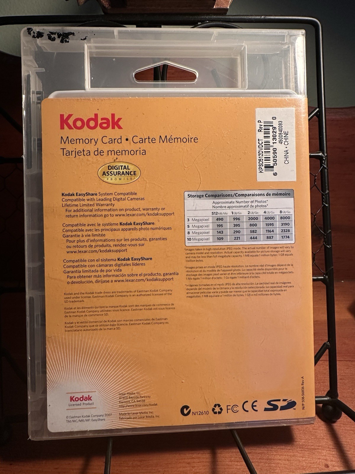 Kodak 512 MB megabyte SD Memory Card