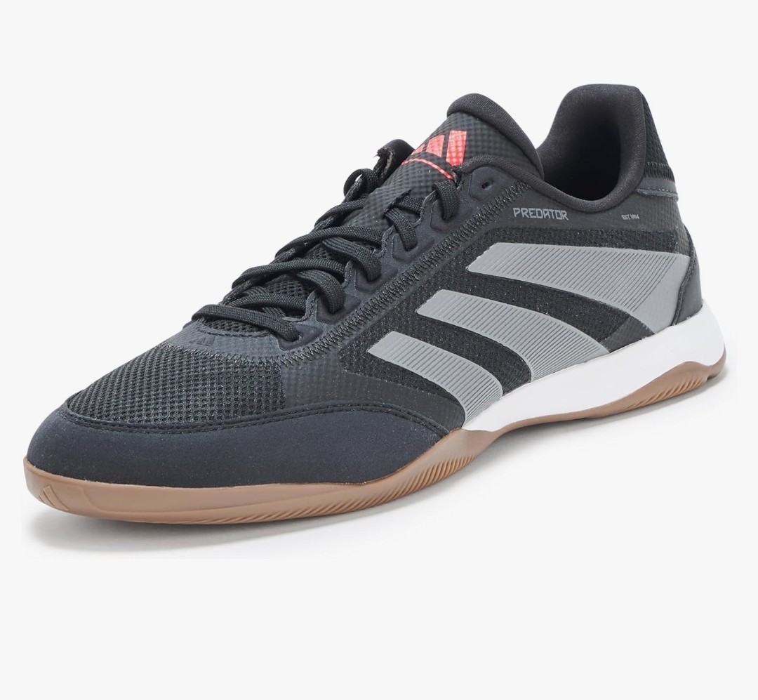Unisex adidas Predator League Indoor Sneaker,Black/Grey/Lucid Red,Sz 10.5M/11.5W