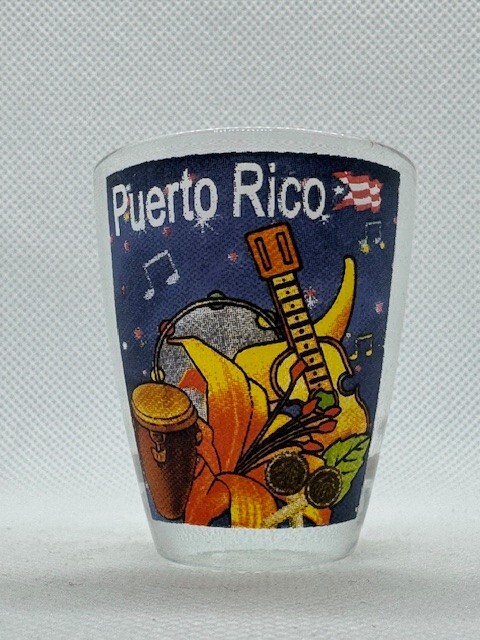Puerto Rico Small Barrel Style Clear Shot Glass