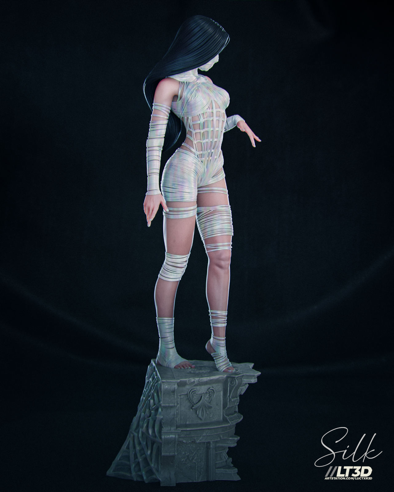 Silk (1) Unpainted 1/6 resin model kit and base abe