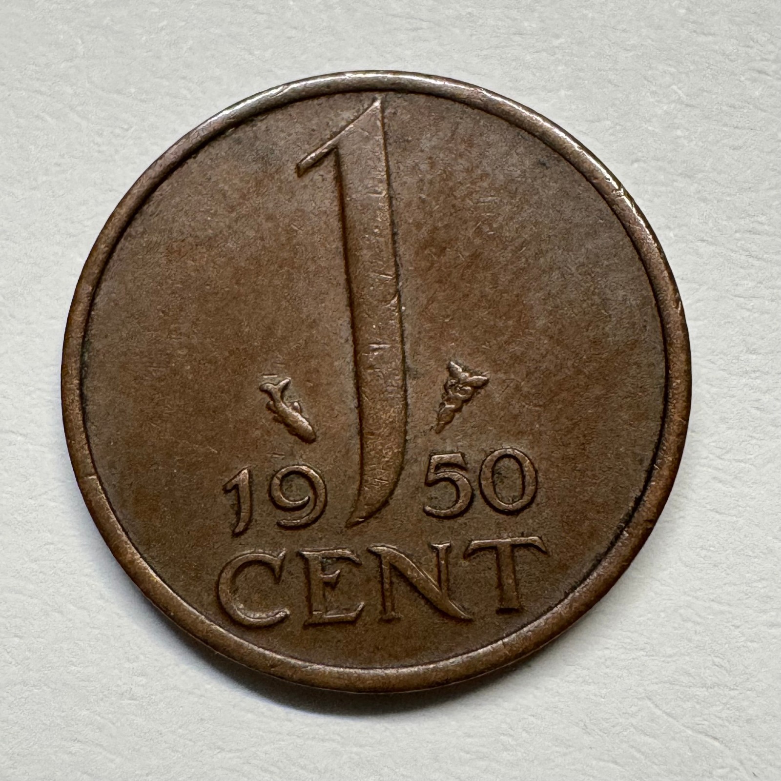1950 Netherlands 1 Cent - Coin #D-030