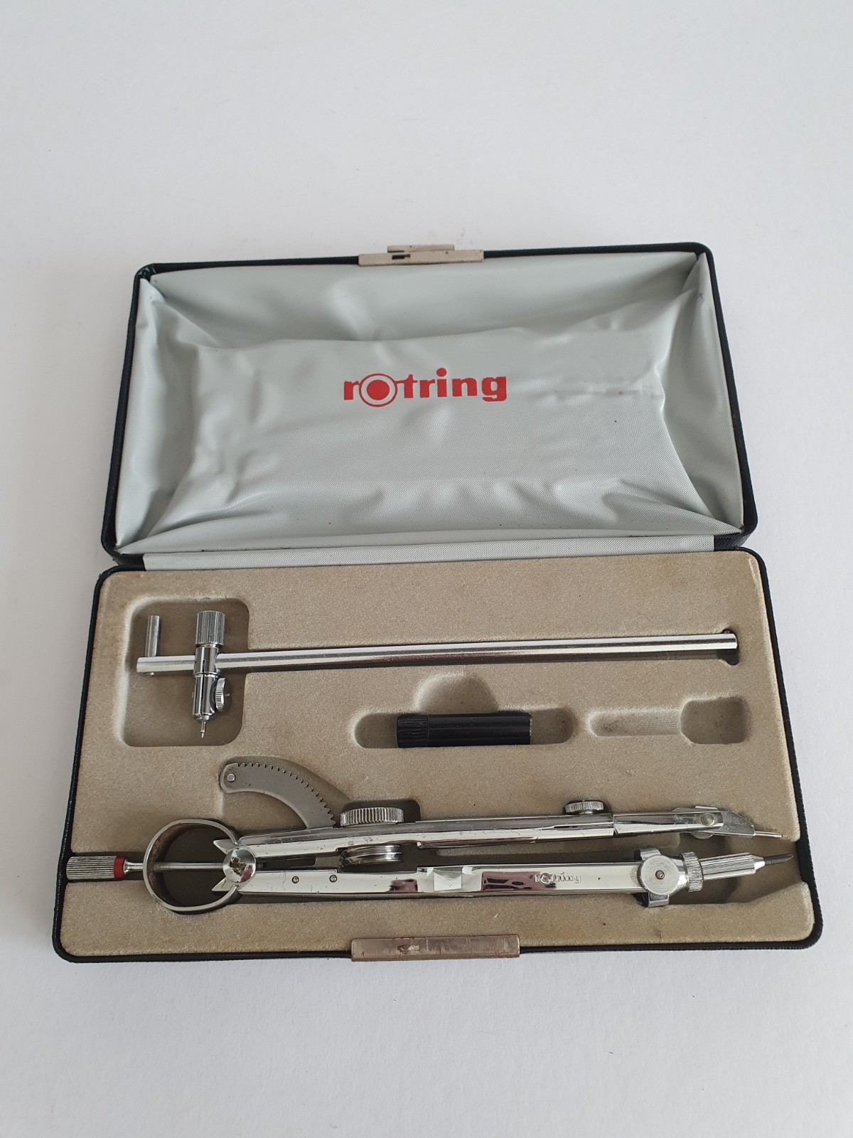Vintage Rotring Bow Compass Technical Drawing Set with Original Case