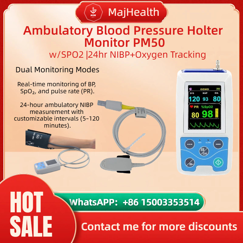 Ambulatory Blood Pressure Holter Monitor PM50 w/SPO2 |24hr NIB +Oxygen Tracking