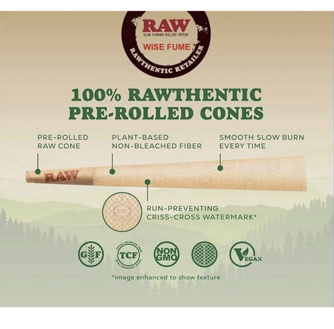 Raw Classic 98 Special Size Pre Rolled Cone Rolling Paper AUTHENTIC + Lighter