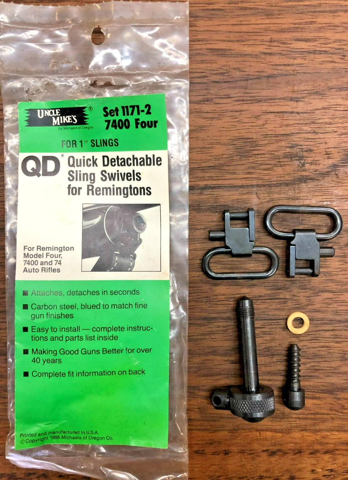 Uncle Mikes QD 1" Super Swivels 1171-2 For Rem, Model Four, 7400, 74 Auto Rifles