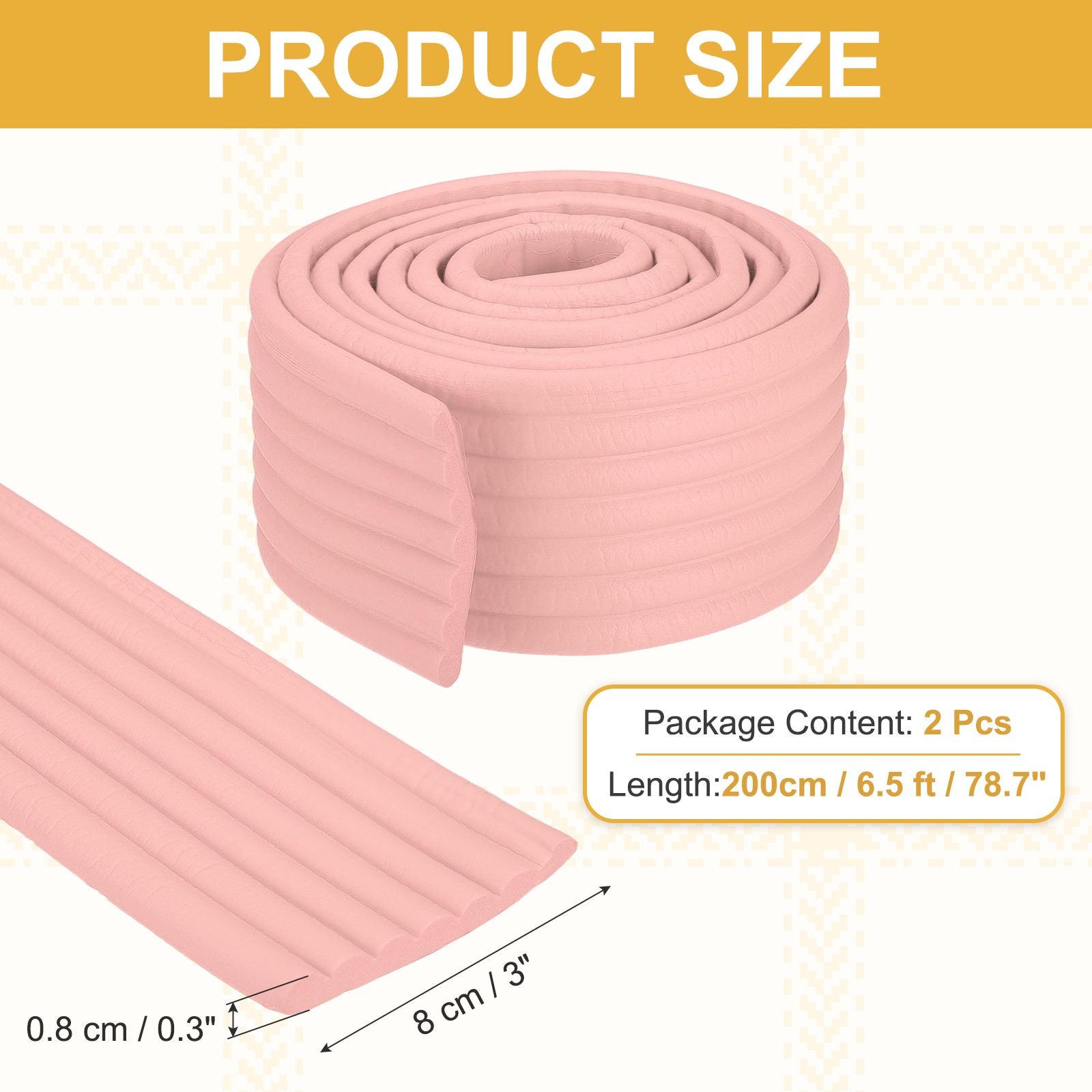 Bunk Bed Ladder Pad, (2m/6.5 Ft, Pink)(2 Pcs), Bunk Bed Step Foam Padding
