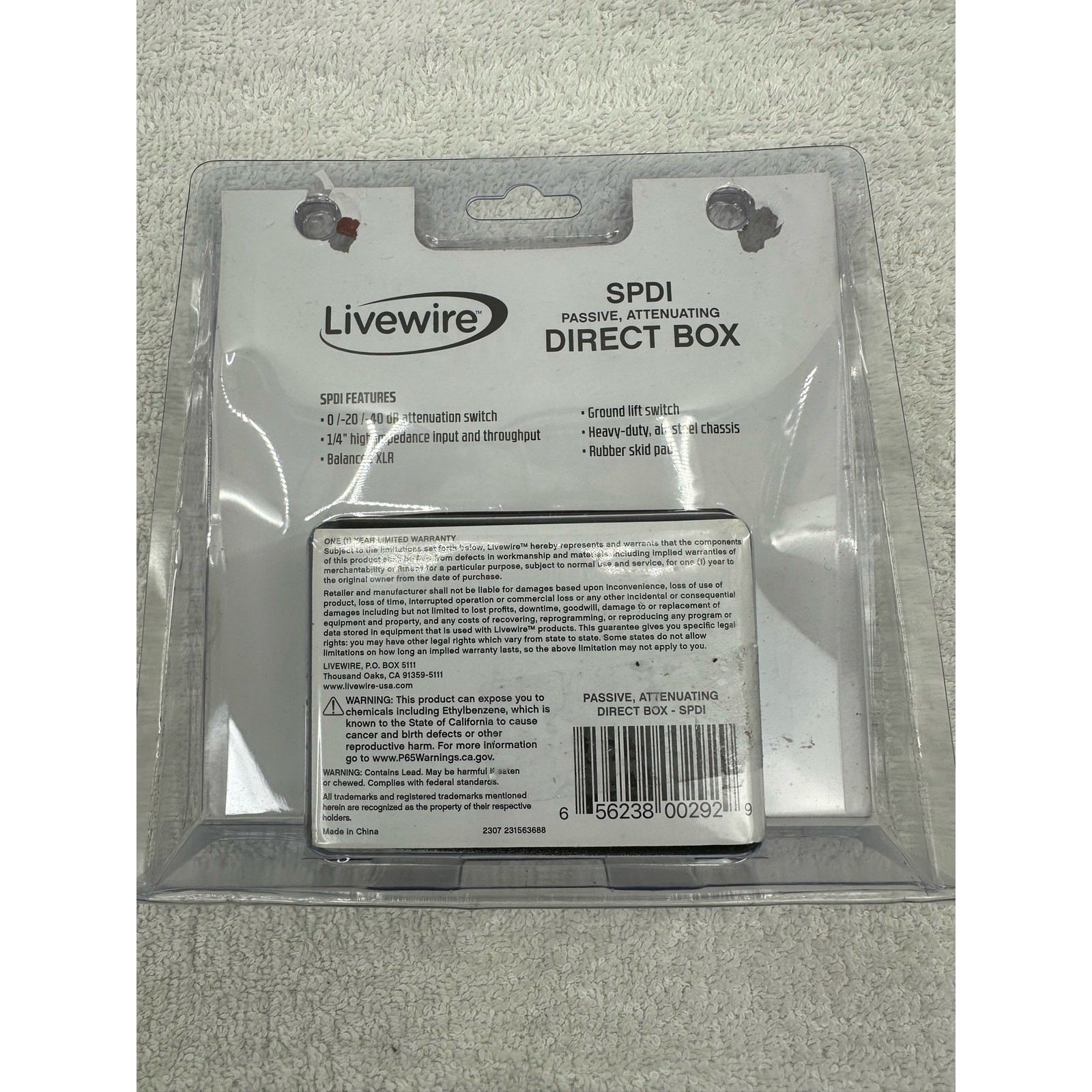 Livewire SPDI Passive Direct Box with Attenuation Pad
