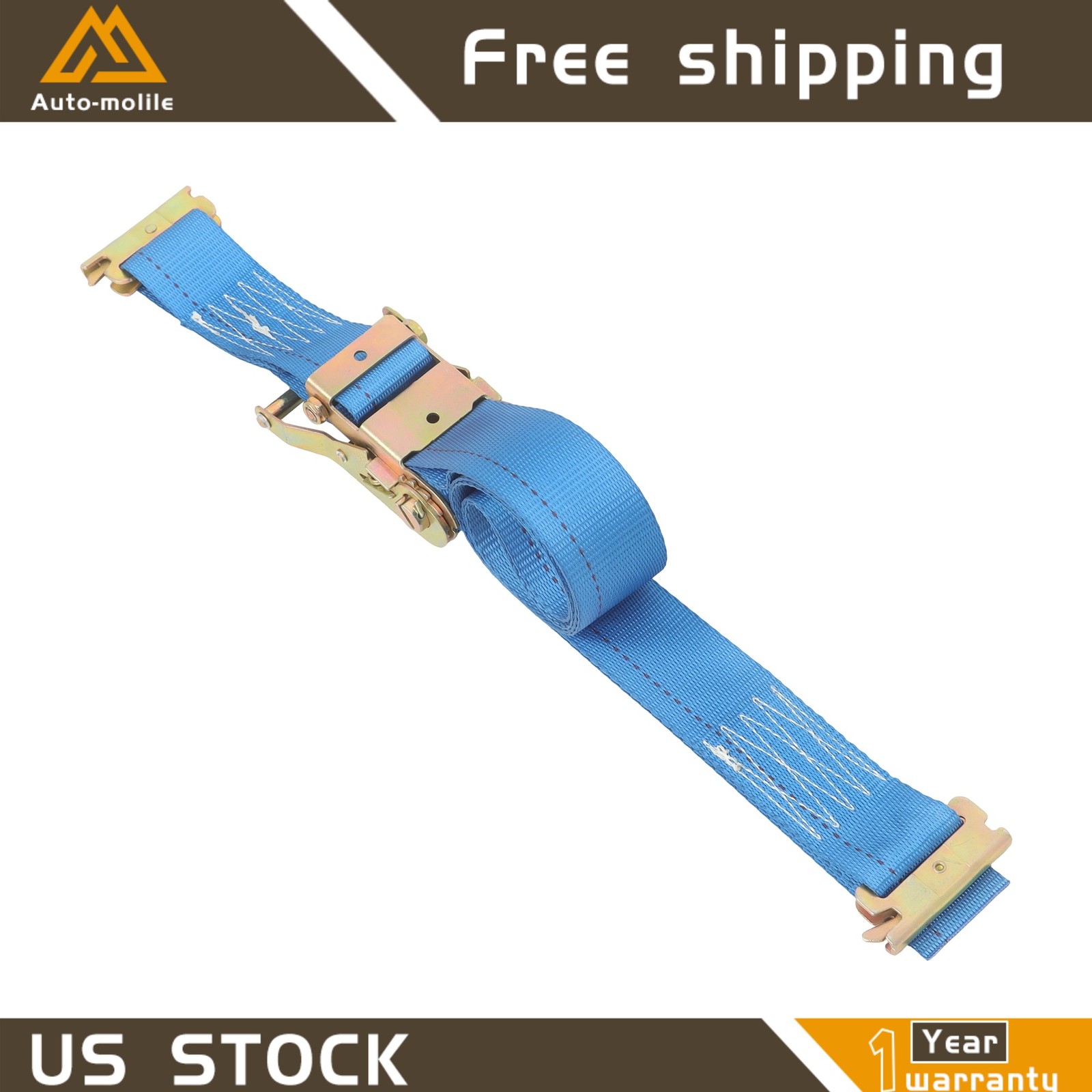 Heavy Loads E Track System With Wheel Chock 7.5' Blue Ratchet Tie Down Straps