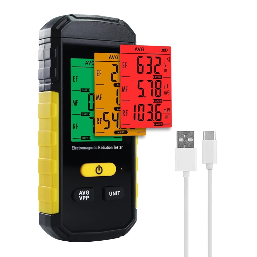 EMF Detector, 3in-1  Meter for EF, , MF, WiFi  with 3-Color Sound Light2702