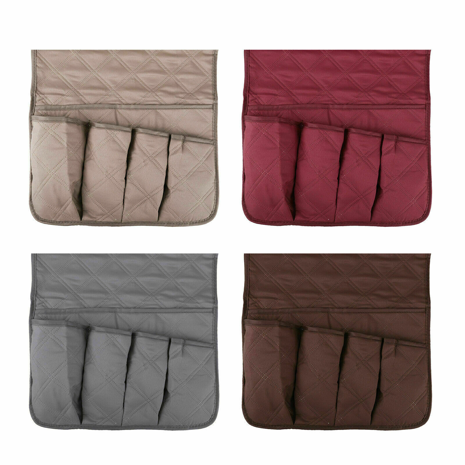 5 Pocket Sofa Arm Rest Organizer Caddy Couch Tray Remote Control Holder Table